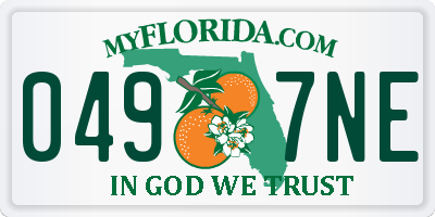 FL license plate 0497NE