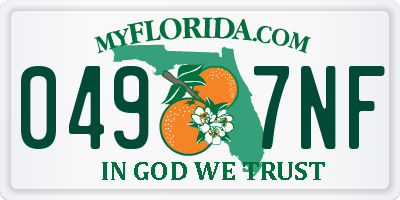FL license plate 0497NF
