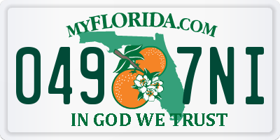 FL license plate 0497NI