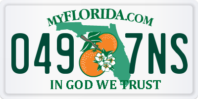 FL license plate 0497NS
