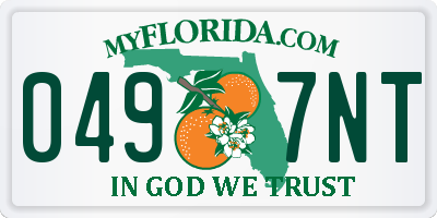 FL license plate 0497NT
