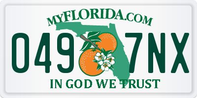 FL license plate 0497NX