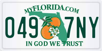 FL license plate 0497NY