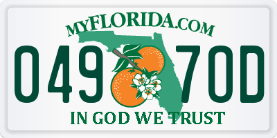 FL license plate 0497OD