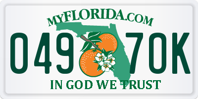 FL license plate 0497OK