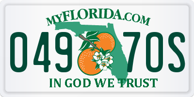 FL license plate 0497OS