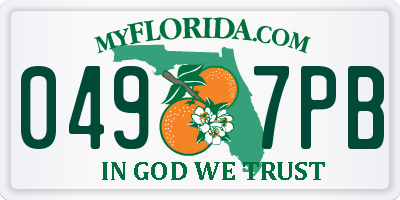 FL license plate 0497PB