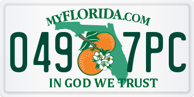 FL license plate 0497PC