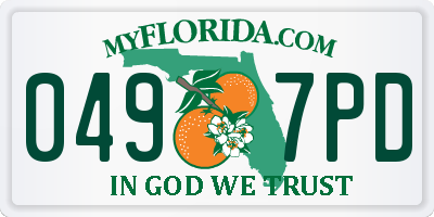 FL license plate 0497PD