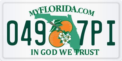FL license plate 0497PI