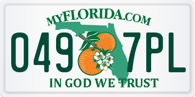 FL license plate 0497PL