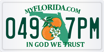 FL license plate 0497PM
