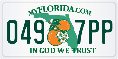 FL license plate 0497PP
