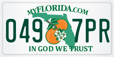 FL license plate 0497PR