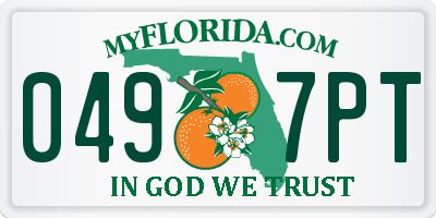 FL license plate 0497PT