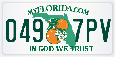 FL license plate 0497PV