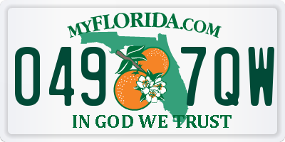FL license plate 0497QW