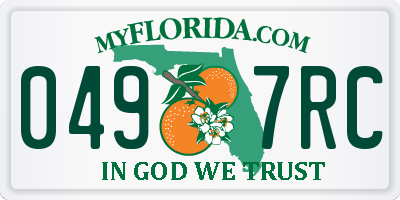 FL license plate 0497RC