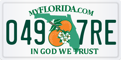 FL license plate 0497RE