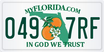 FL license plate 0497RF