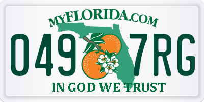 FL license plate 0497RG