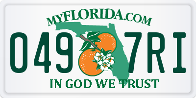 FL license plate 0497RI