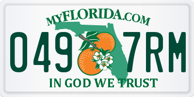 FL license plate 0497RM