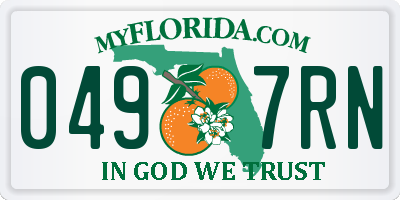 FL license plate 0497RN