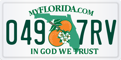 FL license plate 0497RV