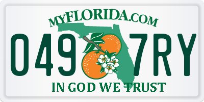 FL license plate 0497RY