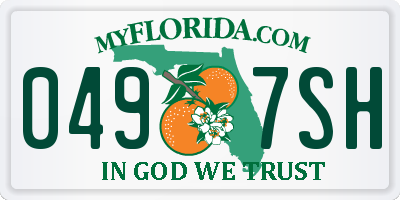 FL license plate 0497SH