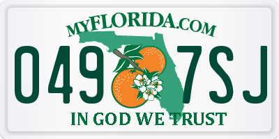 FL license plate 0497SJ