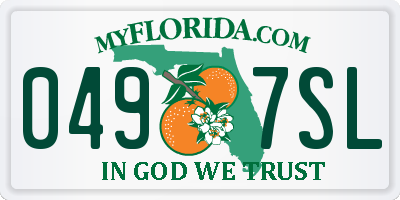 FL license plate 0497SL
