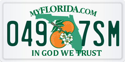 FL license plate 0497SM