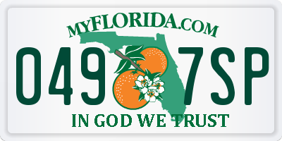 FL license plate 0497SP