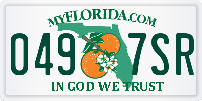 FL license plate 0497SR