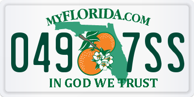FL license plate 0497SS