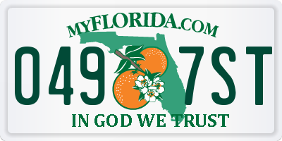 FL license plate 0497ST