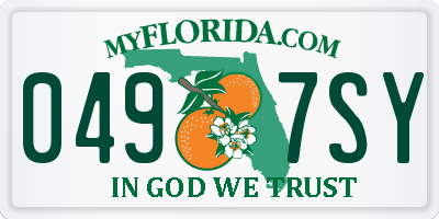 FL license plate 0497SY