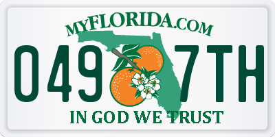 FL license plate 0497TH