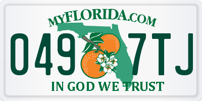FL license plate 0497TJ
