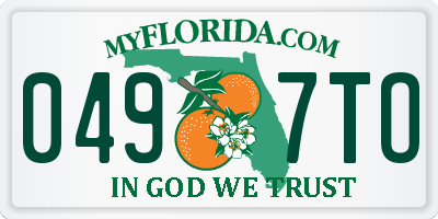 FL license plate 0497TO