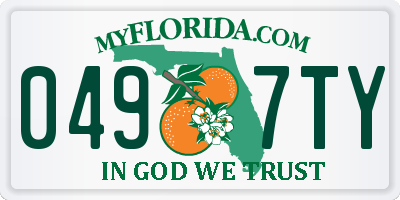 FL license plate 0497TY