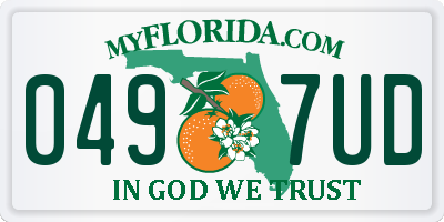 FL license plate 0497UD