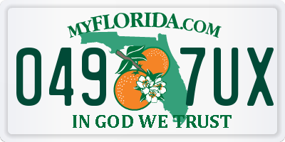 FL license plate 0497UX