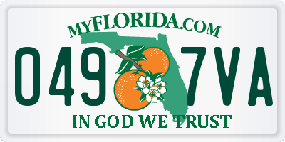 FL license plate 0497VA