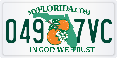 FL license plate 0497VC
