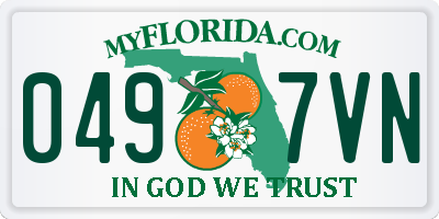 FL license plate 0497VN