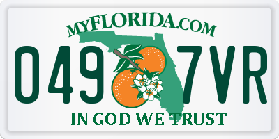 FL license plate 0497VR