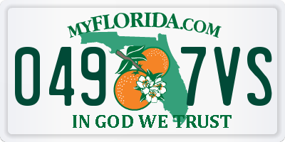 FL license plate 0497VS